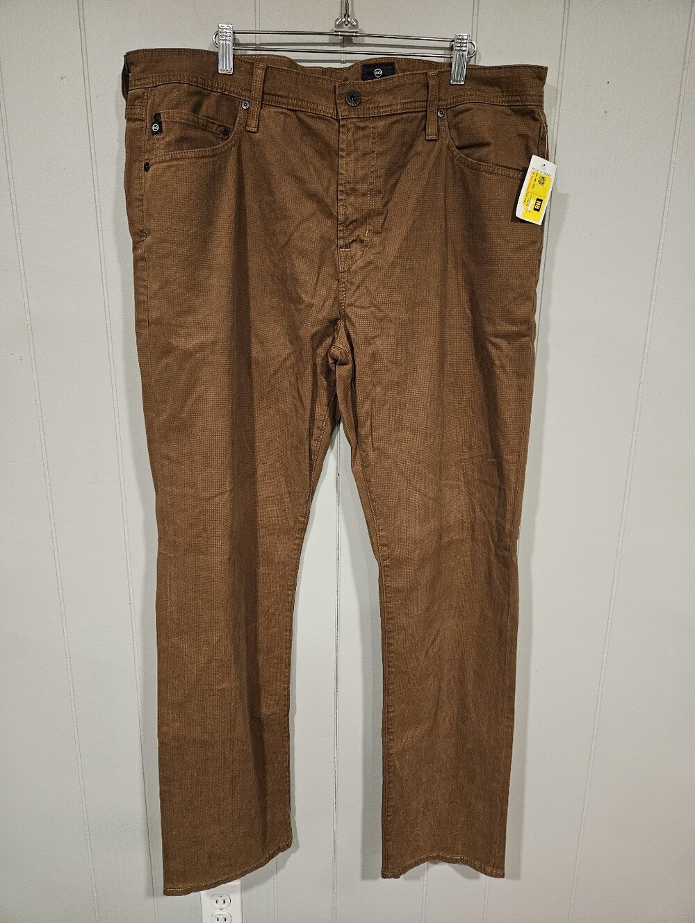 AG Adriano Goldschmied Everett Slim Straight Mens Pants Jeans Brown 38x32 NWOT